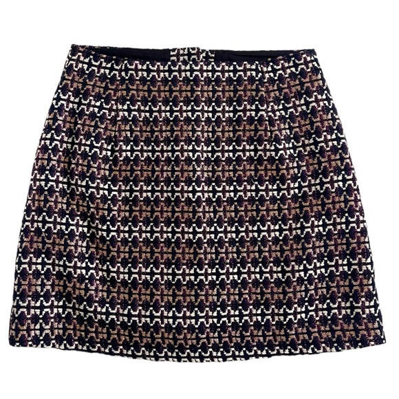 Express high waisted metallic tweed A-line mini skirt in black print - Picture 9 of 12